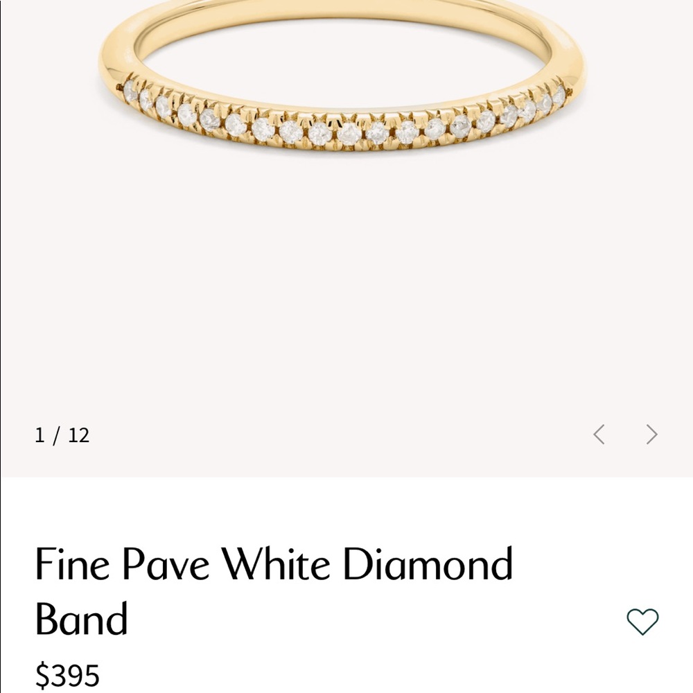 Diamond Band Stacking Ring. Yellow Gold. Size 5.5.